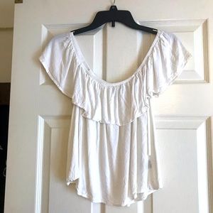 Style Envy Off the Shoulder White Blouse